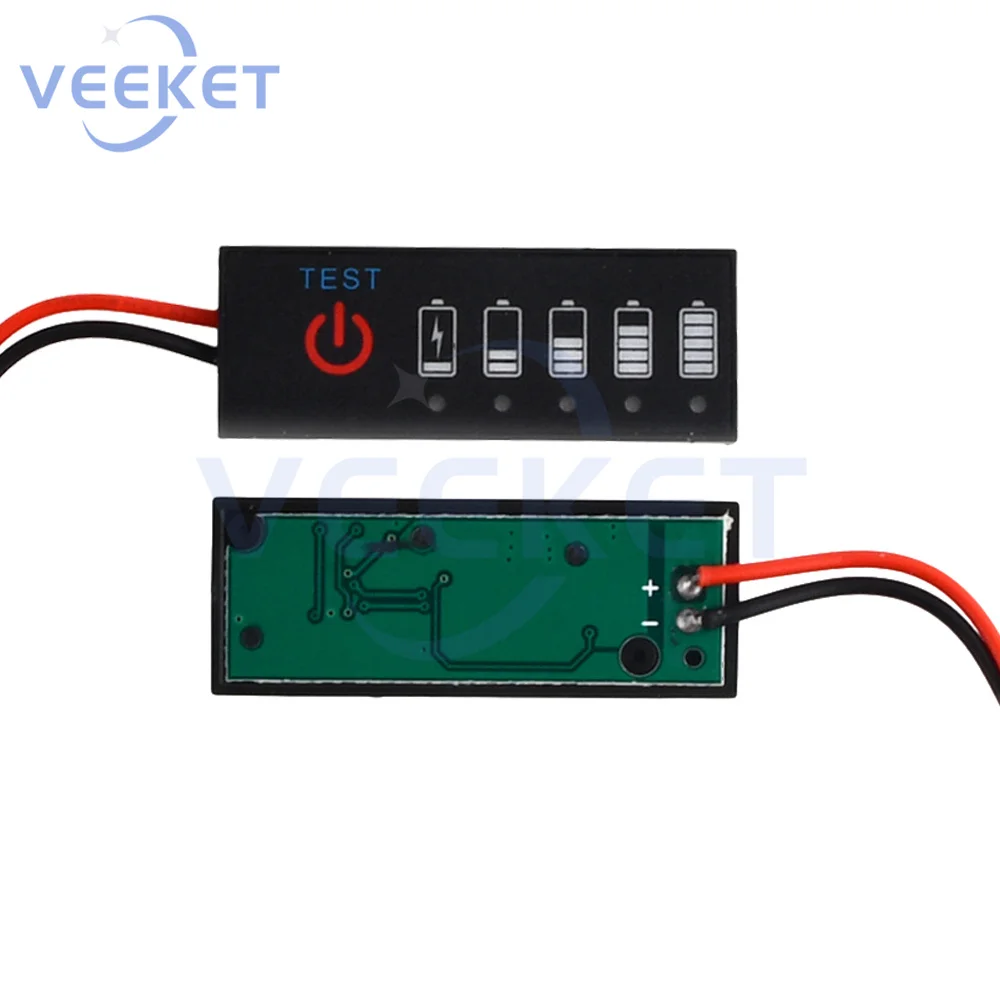 For Wide Range of Batteries 5LED Indicators Anti-reverse Connection More Intuitive Display Lithium Battery Pack Power Indicator