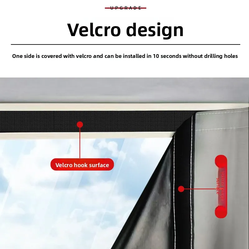 New summer blackout curtains with magic tape, no drilling required, full blackout for rental apartments and bedrooms, sun