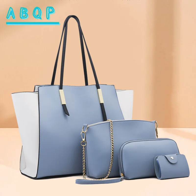 

ABQP новая женская сумка через плечо, многофункциональный комплект из 4 предметов, женская сумка большой вместимости, модная повседневная женская сумка высокого качества