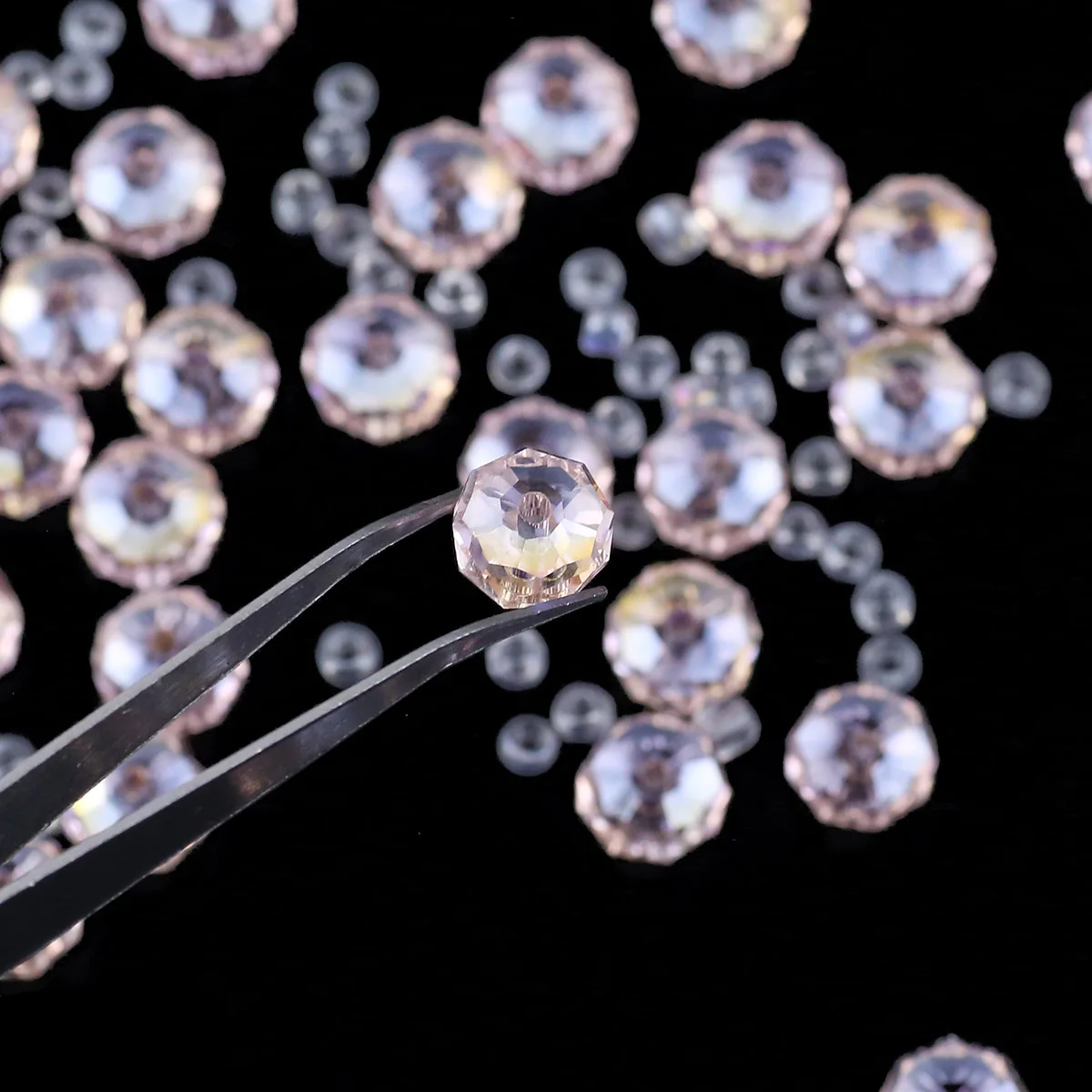 6/8mm Flat Round Austrian Crystal Pink Beads Wheel Shape Glass Loose Beads For Jewelry Making Necklace Earrings DIY Accessories