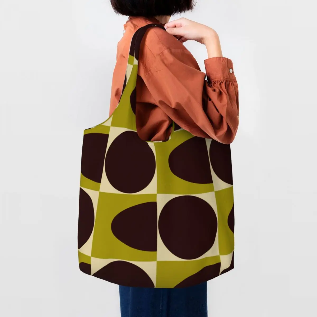 

Custom Spot Square Print Grocery Shopping Tote Bag Women Custom Canvas Shoulder Shopper Bags Big Capacity Handbag