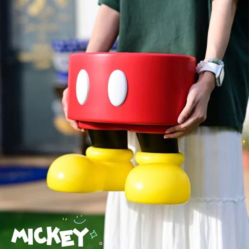 

Cartoon Disney Mickey Mouse Chair Creative Mickey Pants Bedside Table Resin Shoes Changing Stool Nordic Mini Table Home Decor