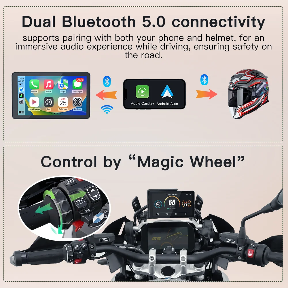 Spécial pour BMW F750GS XR M1000 R1200GS R1250GS S1000XR R1300GS 6 pouces moto GPS sans fil Carplay Android Auto écran