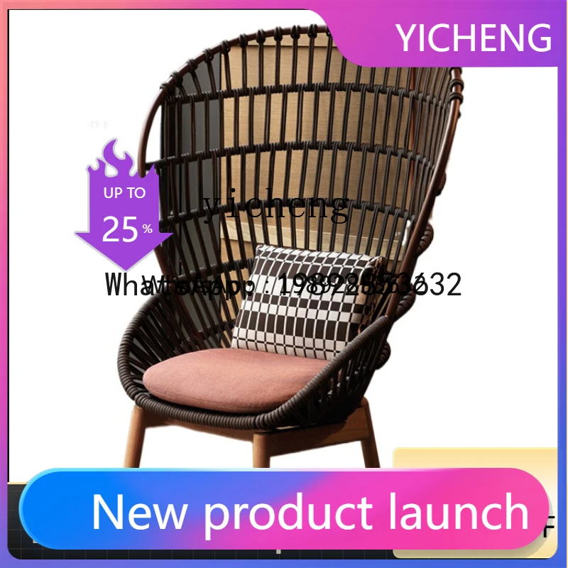 

Outdoor Balcony Leisure Single-Seat Sofa Chair Hotel Homestay Designer Creative Net Red Chair Fairy Garden