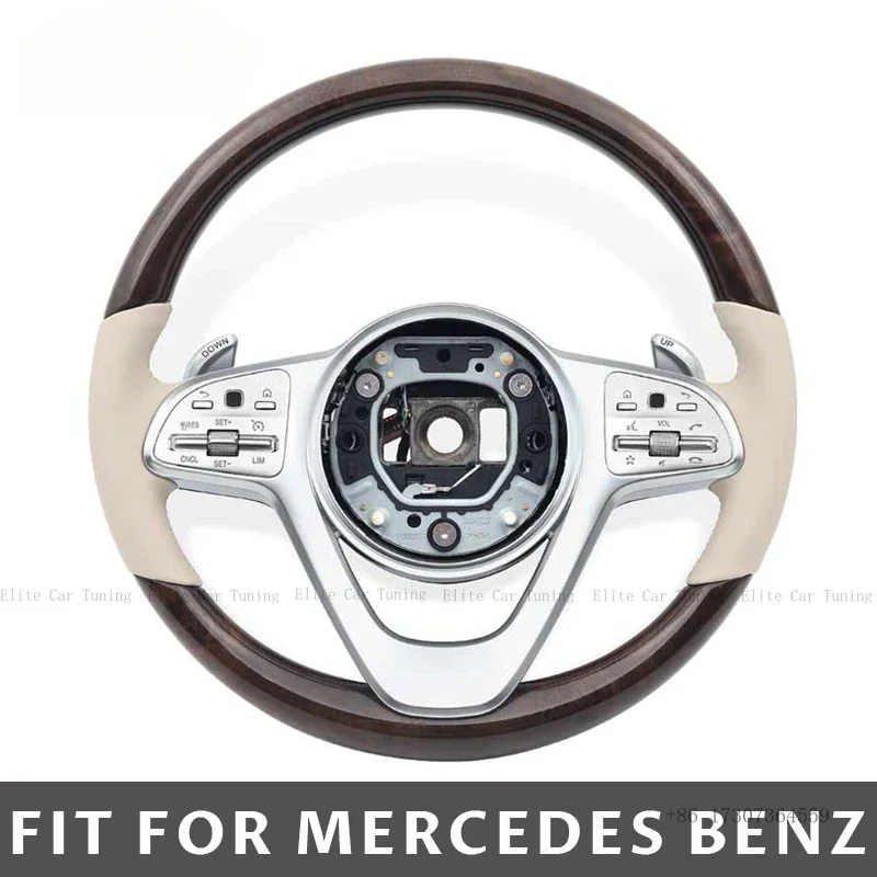 Car Steering Wheel Peach Wood Fit for Mercedes Benz W221 W222 W223 W204 W205 W167 W177 S65 GLA GLK GLC GLS SKL Car Accessories
