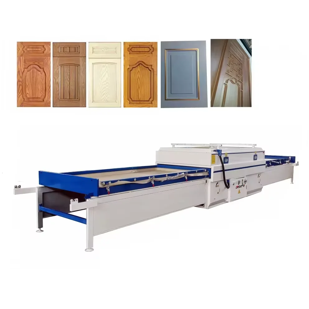 Woodworking automatic double-station wood veneer vacuum laminating forming PVC foil vacuum laminating machine