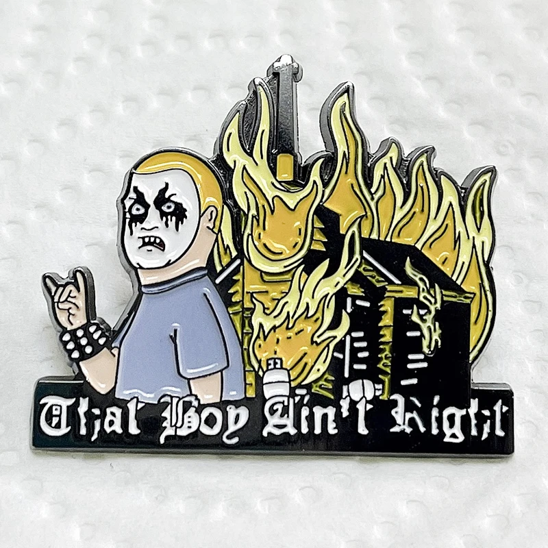 BLACK METAL BOBBBY Enamel Pin Cartoon Music Funny Mashup Metal Badge Boy Brooches Hat Jewelry Gifts