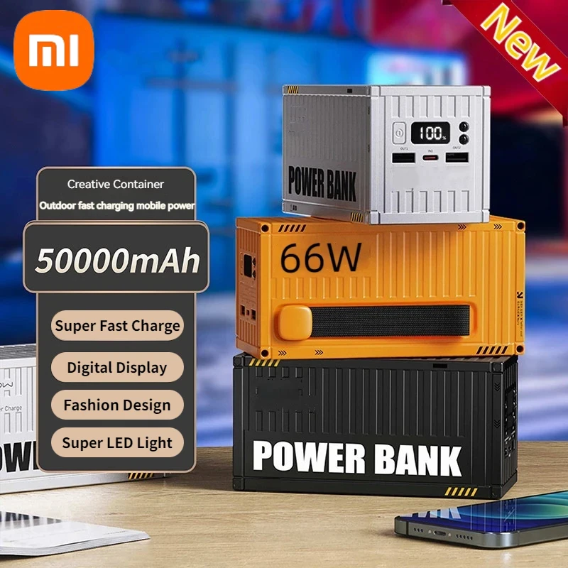 

Внешний аккумулятор Xiaomi с кабелем для iPhone, 50000 мАч, 66 Вт