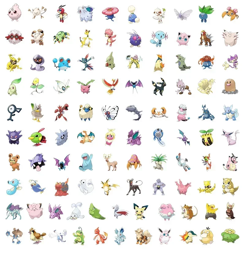 100/200/300 Stück Pokemon Kawaii Pikachu Aufkleber Dekoration Sticker für Laptop, Skateboard, Auto, Gepäck, Handy, Wasserdichter Aufkleber Spielzeug – Detail 13