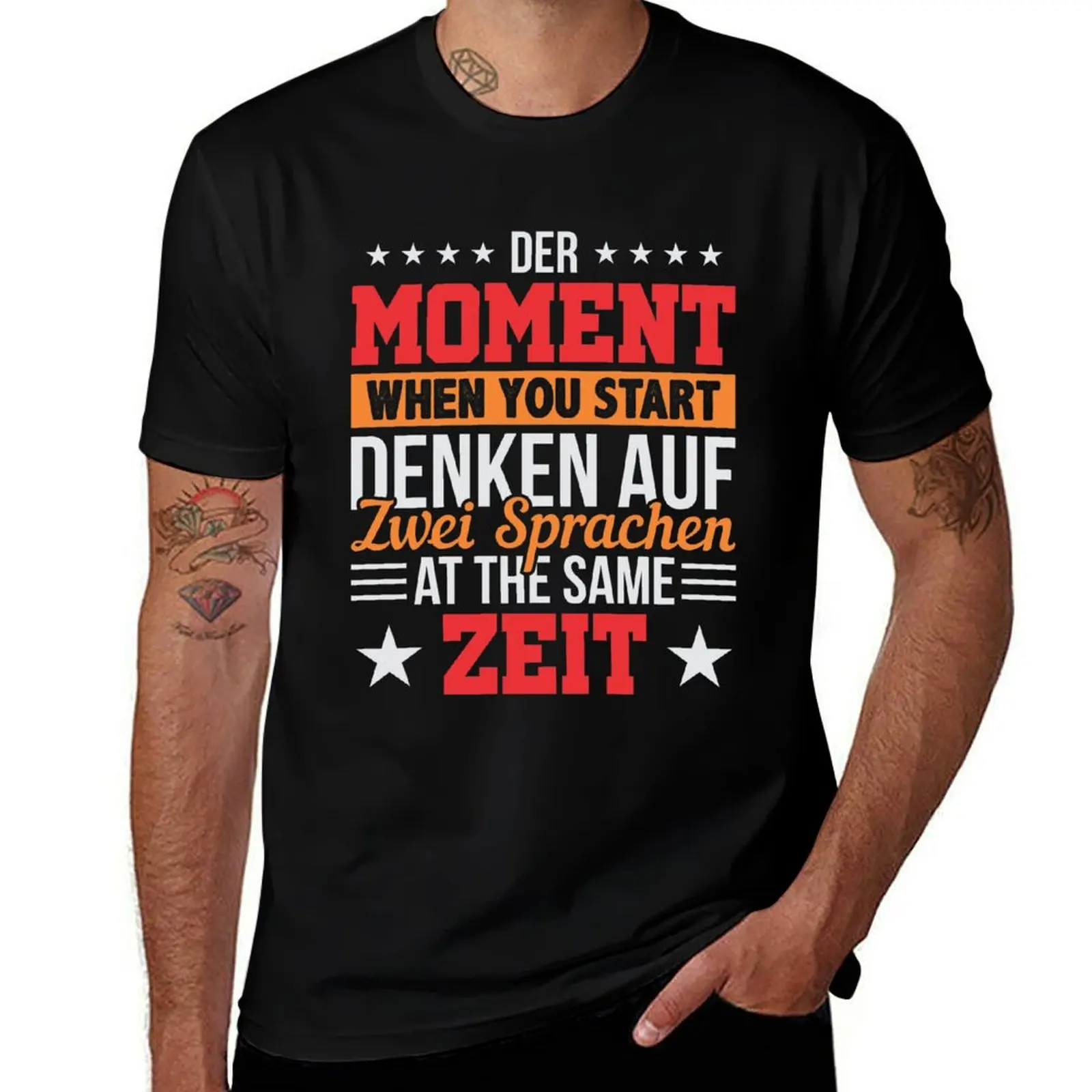 The moment when you start think in two languages T-Shirt Stylish Print Short Sleeve Tee T-Shirt