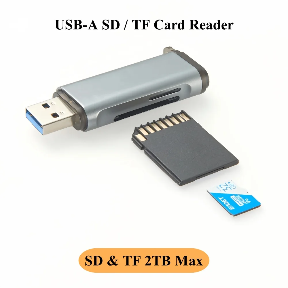 5G High-Speed USB 3.0 Card Reader, USB-A SD/TF Card Reader, USB 3.0 OTG Memory Adapter for SD/Micro SD/SDHC/SDXC/Micro SDXC
