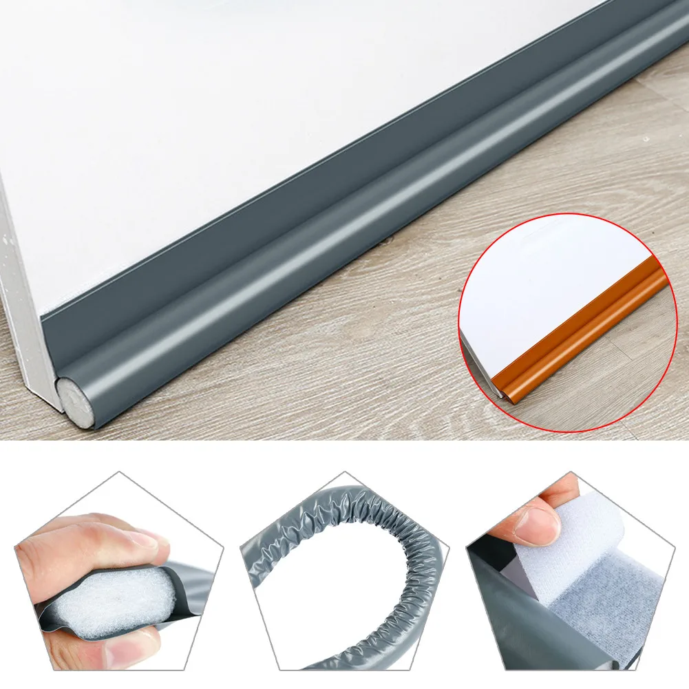 Windproof Door Draft Stopper Excluder Bottom Seal Strip Sweep Blocker 96cm Bedroom Noise Isulation Weatherstrip Dust Block - Detail 1