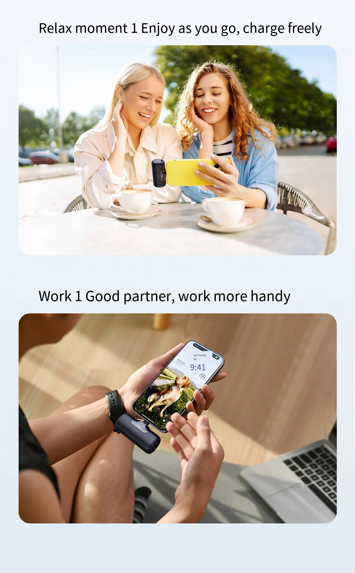 Newly upgraded iWALK Capsule Power Bank - 22.5W fast charging, wireless charging, mini and ultra-portable, 5500mAh capacity