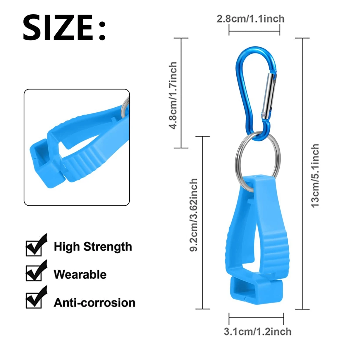 Lightweight Glove Clips For Work Glove Holders Glove Belt Clip With Metal Carabiners For Construction Worker Guard Labor