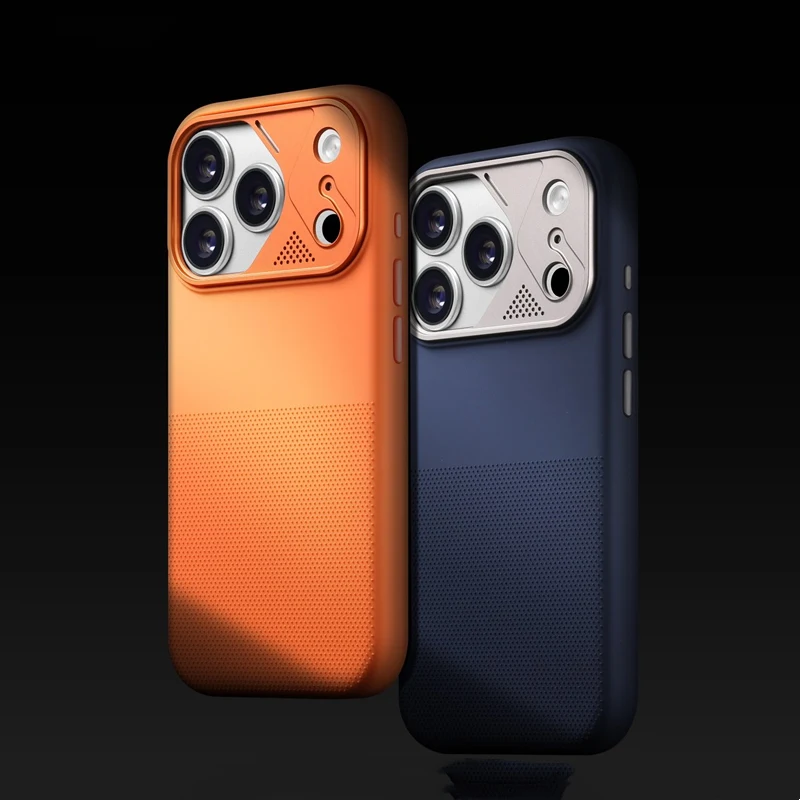 

3D Wave Point Texture Liquid Silicone Magnetic Case For iPhone 17 17Pro Max Trendy Alloy Lens Protective Flocking lining Cover