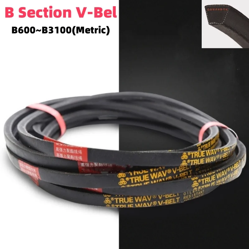 Metric B Section Triangle Belt V-Belt Mechanical Industrial Transmission Belt B600 B650 B700 B750 B800~B3100 for Car/Lawn Mower