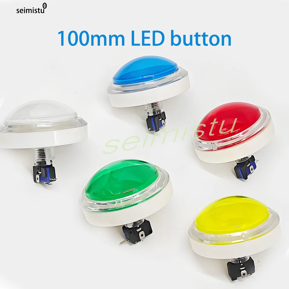

100mm Arcade Big Push Button Illuminated Led Answerer Switch Video Rhythm Of Music Game Vending Machine Coin Arcade Pinball Part