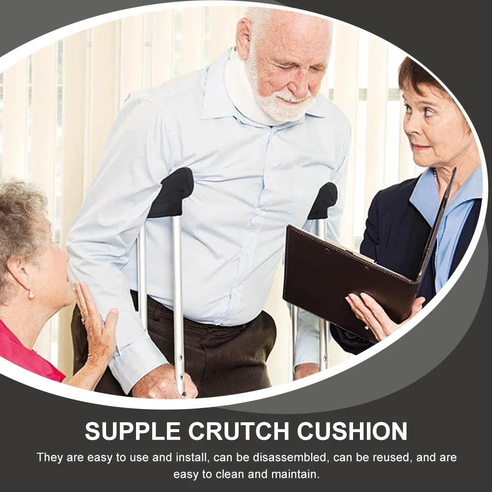 

2 пары удобных подушечек для костылей, подушки для ручек подмышек, прочные, портативные, легко чистящиеся, черные подушечки для костылей, защитные подушки