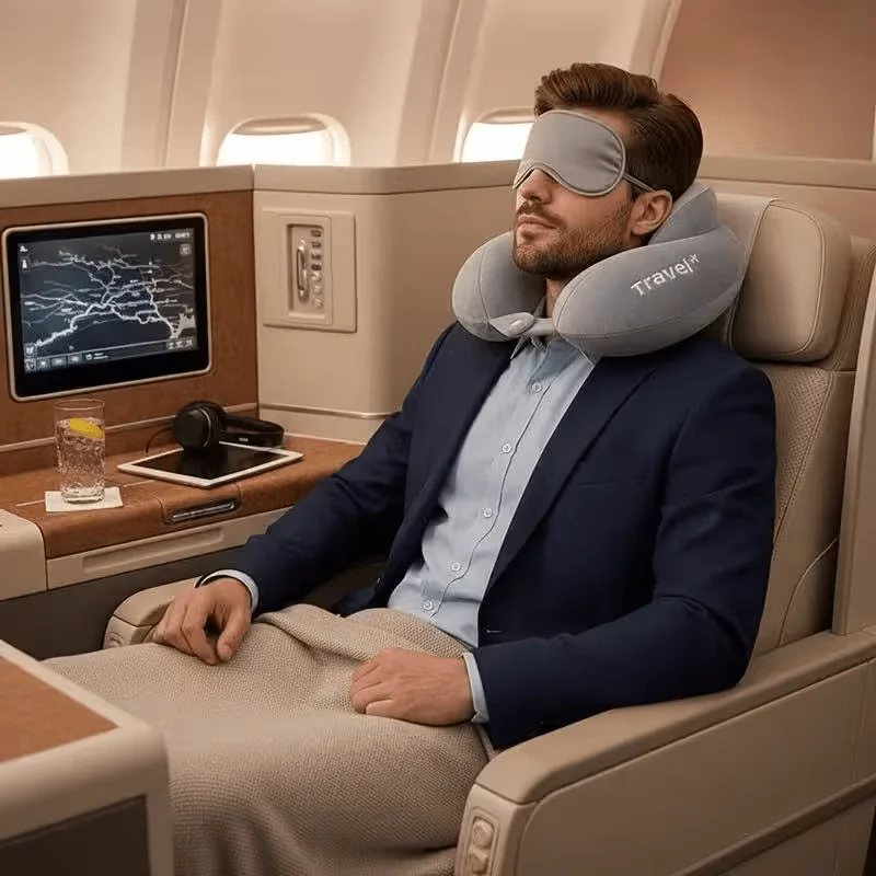 Immagine 7: Cuscini per il Collo a Forma di U in Cotone PP, Morbidi Cuscini da Viaggio, Cuscini Massaggianti per il Collo, Cuscini per Dormire in Aereo, Articoli per la Cura Cervicale