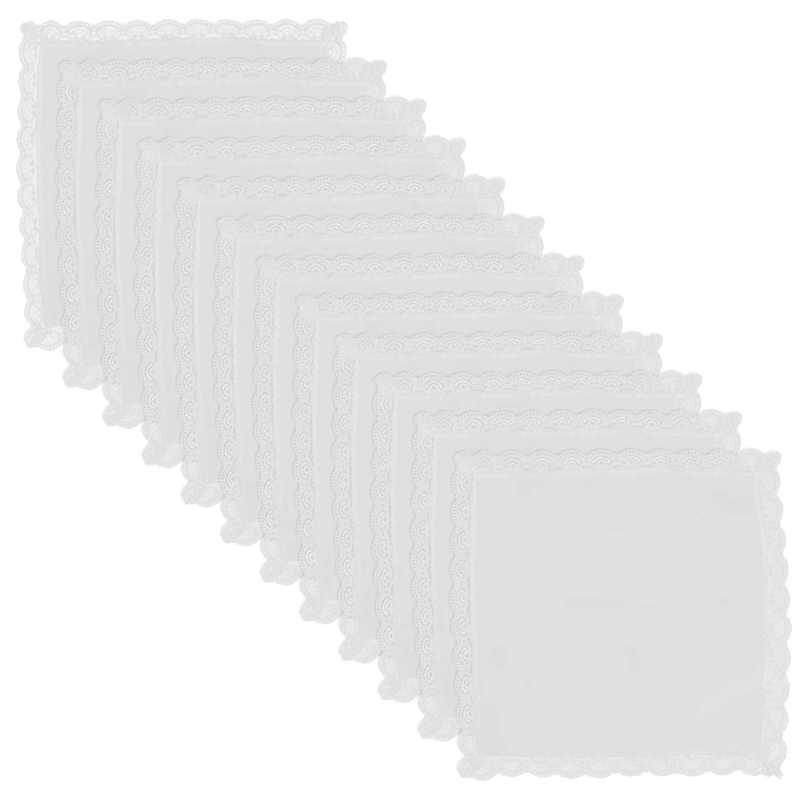 12 шт., кружевные носовые платки из чистого хлопка, белые квадратные мягкие женские впитывающие винтажные стильные свадебные носовые платки для женщин