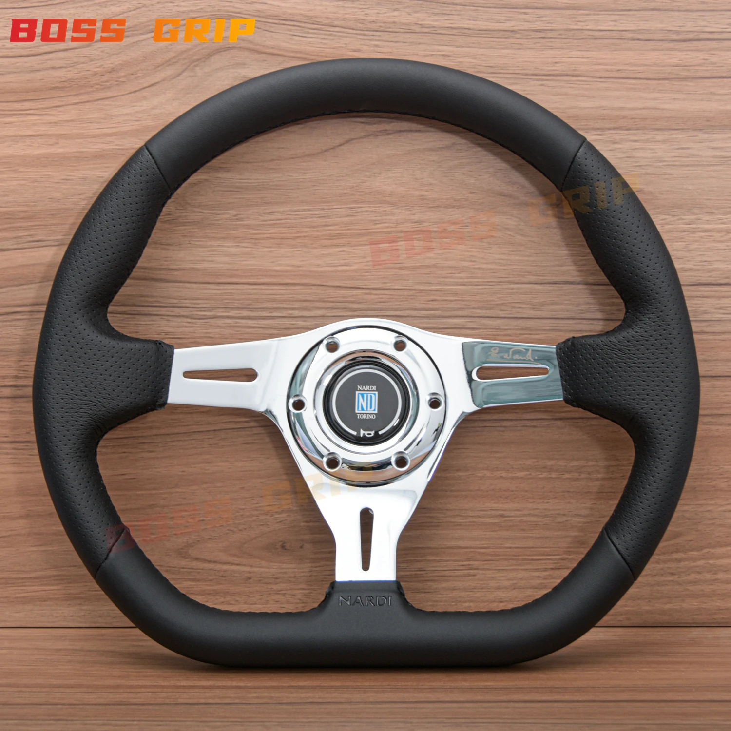 14inch D Shape Leather Steering Wheel Universal Nardi Sim Racing Sport Steering Wheel