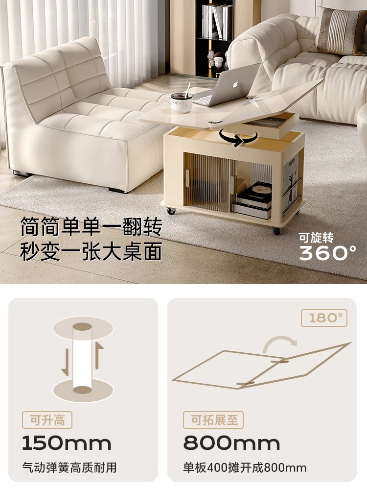 Mobile coffee table trolley foldable lifting living room sofa multi-functional small apartment dining car