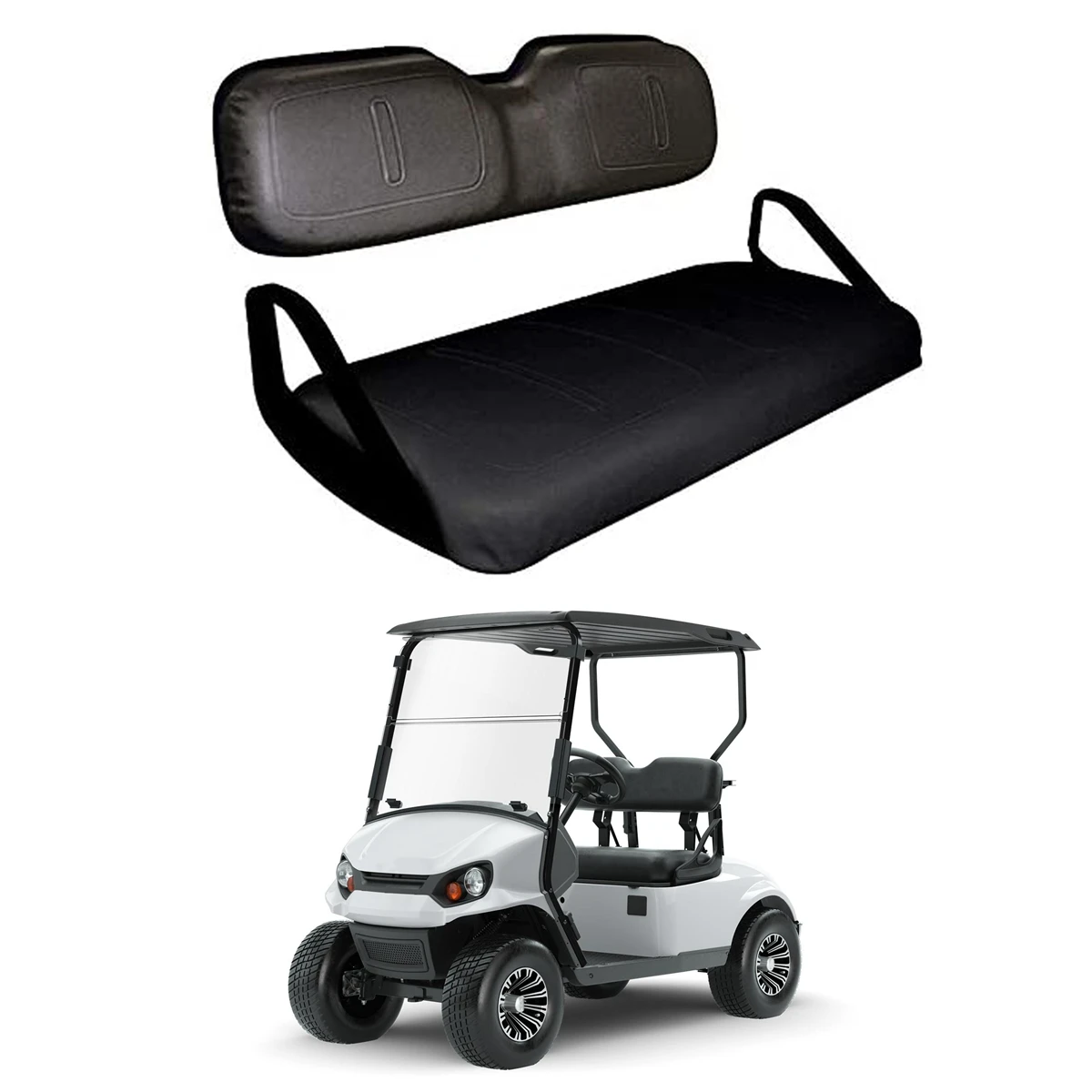 1Set Golf Cart Front Seat Bottom Cover & Backrest for EZGO TXT 1994-2014 71602-G06, 71753-G07