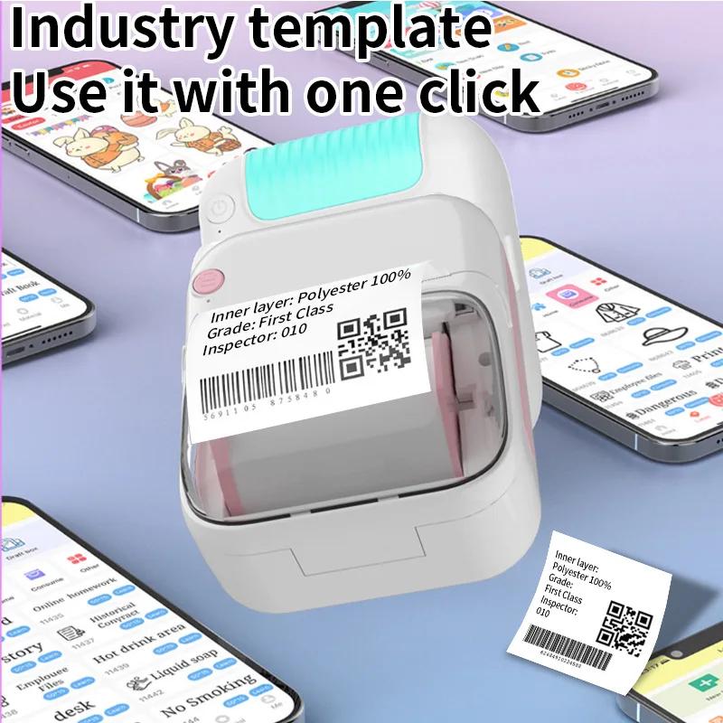 Mini portable printer manual ledger error for graphic and text labels adhesive label thermal printer wireless Bluetooth printer