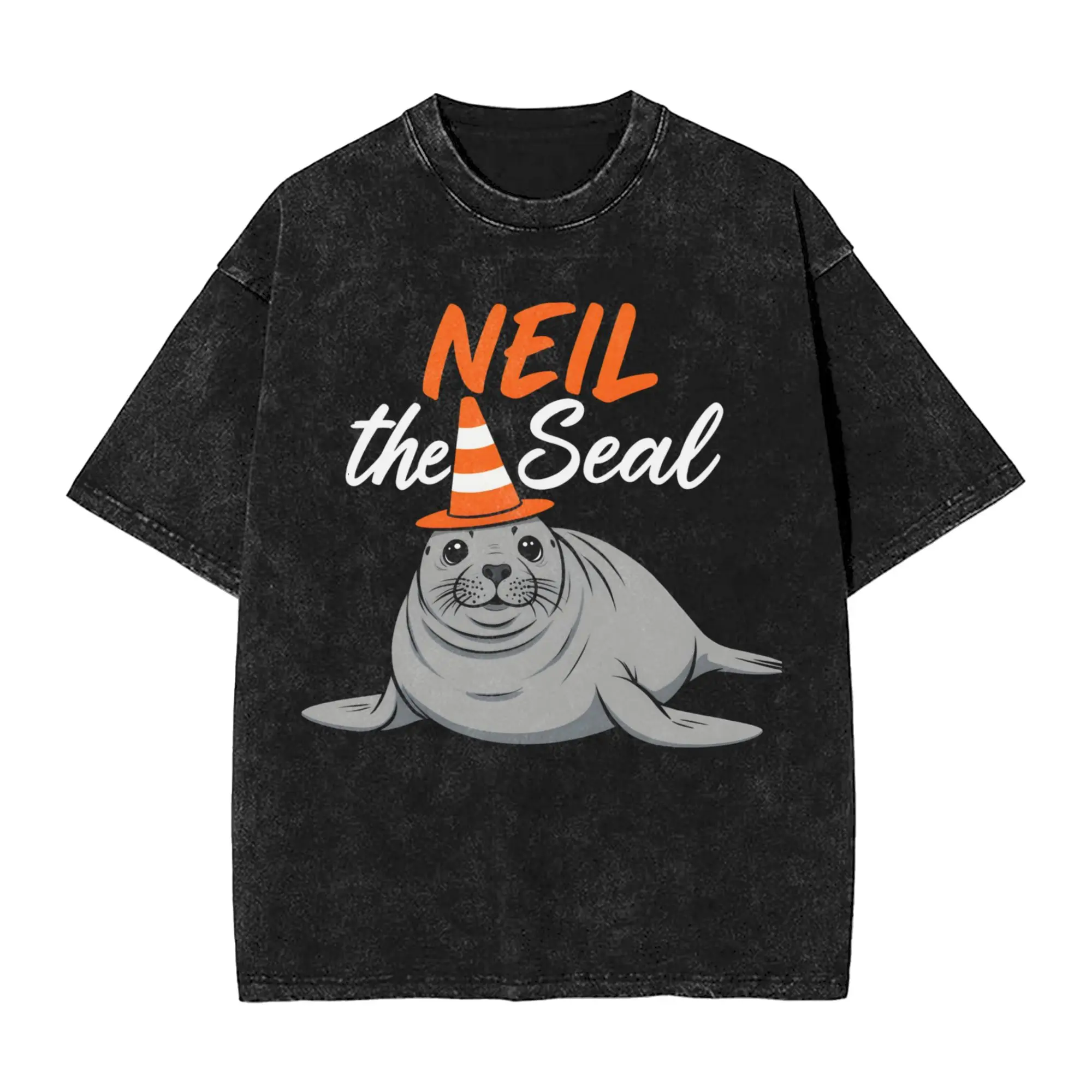 Couple T Shirt Neil the Seal  Washed T-Shirts Novelty  Beach Tees Y2K Classic Pattern Casual Clothes Dropshipping