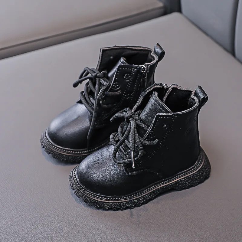 Kids Fashion Cotton Boots New Autumn Winter Baby Boys Girls Cute Print Non-slip Warm Zipper Ankle Boots Toddler Casual Shoes