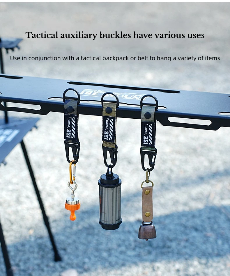 1 Stück Taktischer Karabiner Outdoor EDC Schlüsselanhänger Nylon-Gurtband Schlüsselhalter Camping Rucksack Gürtelhaken Aufhänge-Schnalle Multifunktions-Clip ﻿ – Detail 6
