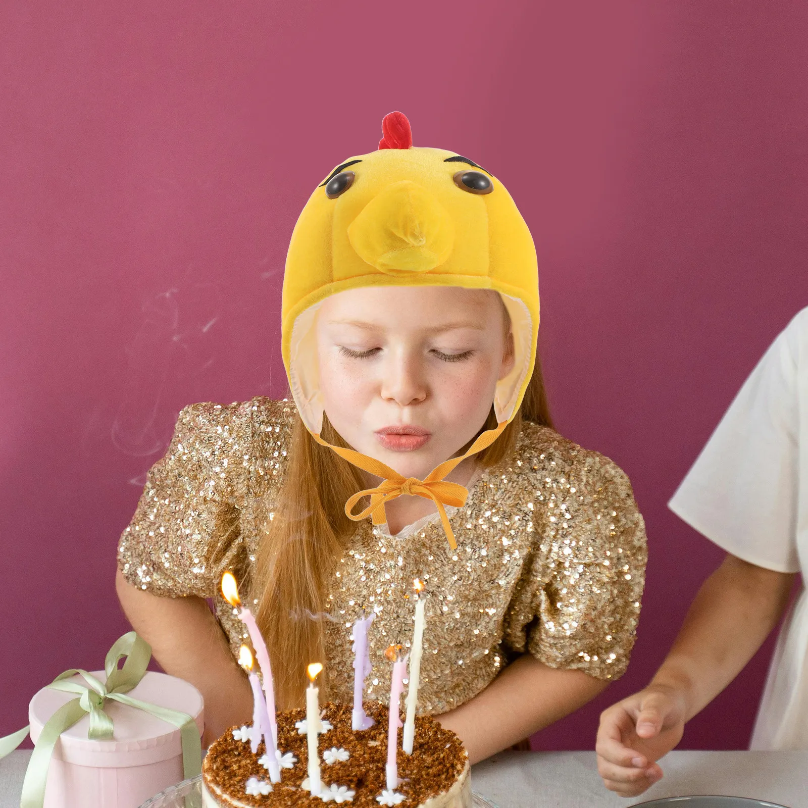 Chicken Animal Headband Yellow Soft Party Chick Hat Christmas Thanksgiving Costume Cosplay Prop Novelty Headgear Size