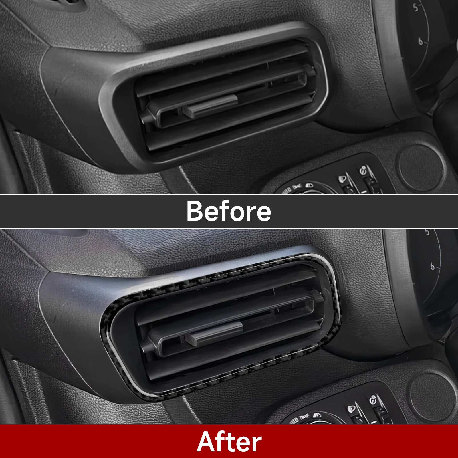 Carbon Fiber Interior Sticker. Car Center Console Side Air Outlet.For Opel Combo E / Vauxhall Combo For Toyota ProAce City Trim.