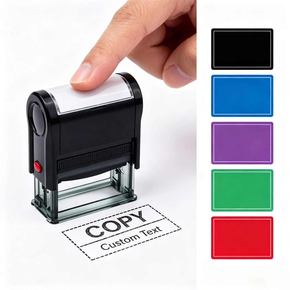 Image of Personalisierter Logo-Selbstfärbestempel DIY Gummistempel Individueller Geschäfts-Adress-Namen-Nummern-Text Druckstempel Bürosiegel