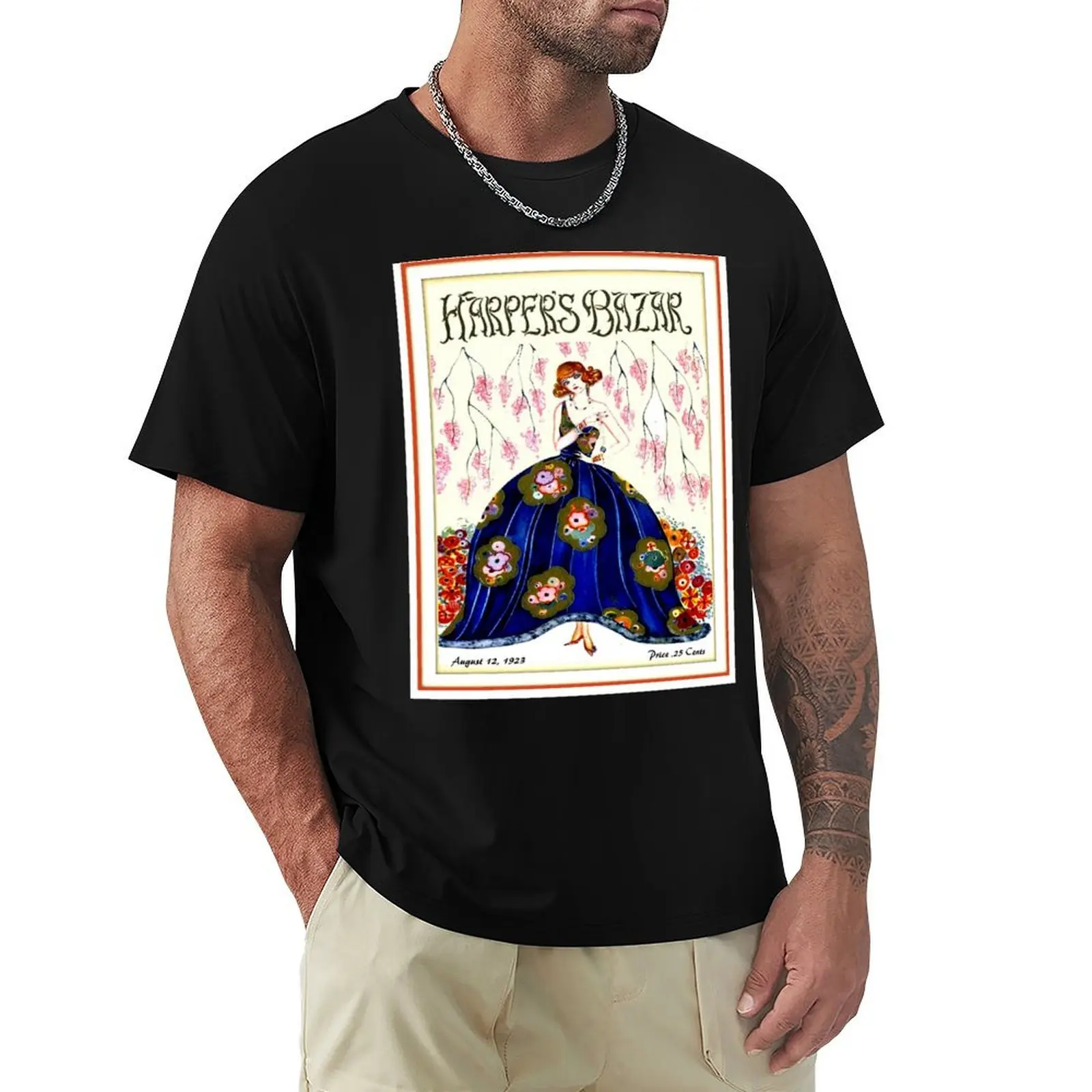 HARPERS BAZAR: Camiseta con estampado publicitario de la revista Vintage 1923, camiseta informal para trabajo