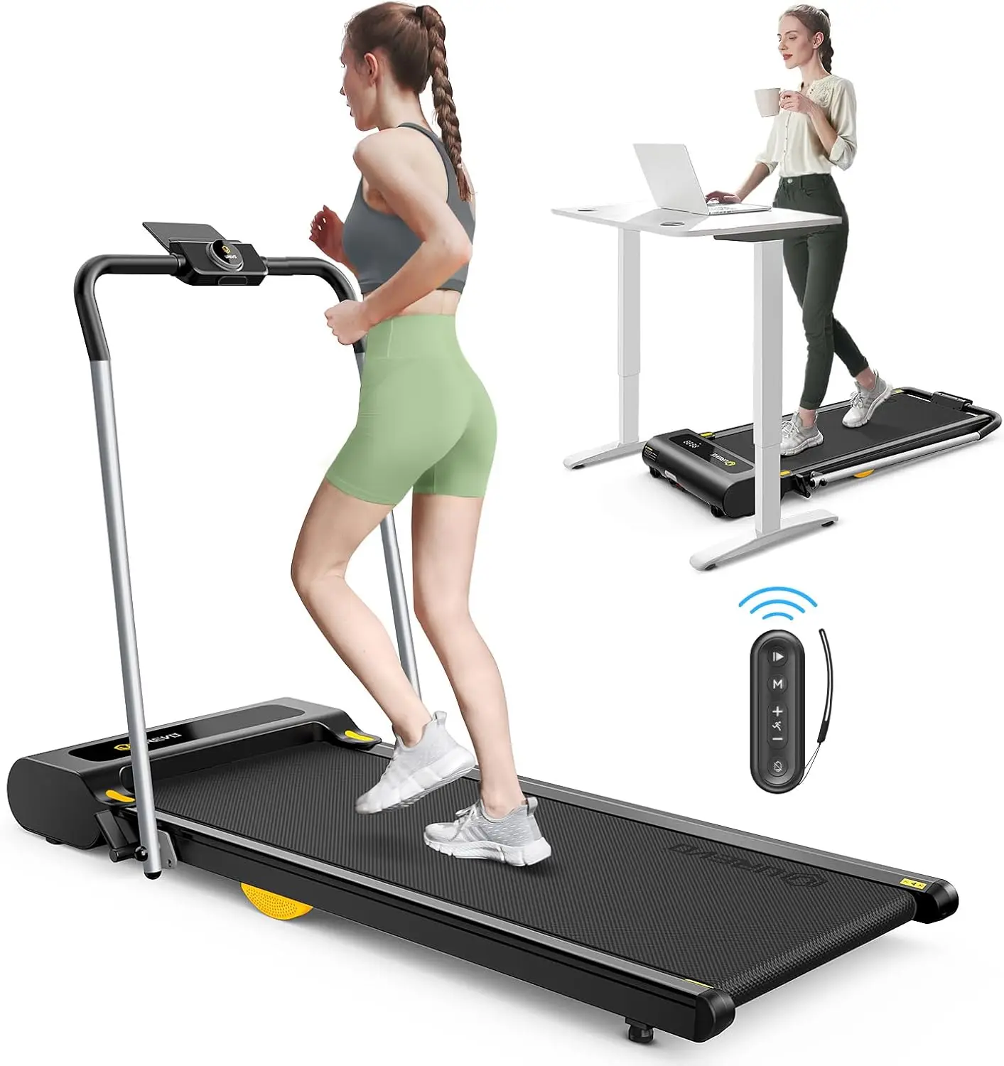 Desk Treadmill, Walking Pad 2 in 1 for Home/Office, Portable Walking Pad Treadmill with Remote Control, LED Display