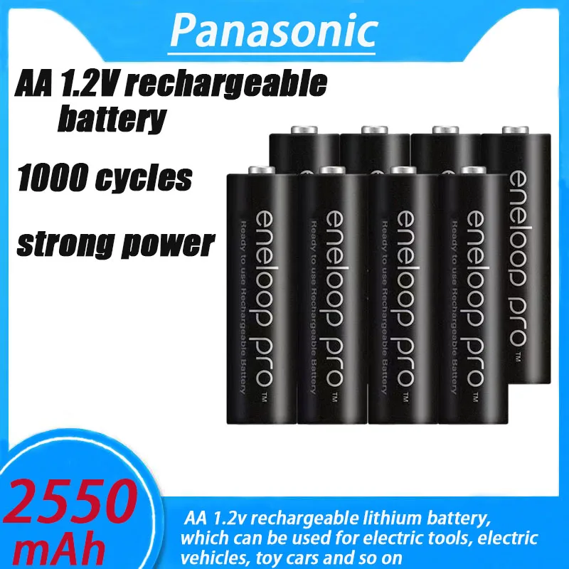 8-64PS NEW Panasonic Original 2500mAh Batteries 1.2V NI-MH Camera Flashlight eneloop pro Toy AA Pre-Charged Rechargeable Battery