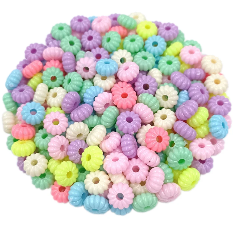 40pcs/bag Loose Mix Cute Acrylic Beads with Hole For Crafted Flower Geometry  Children Necklace Bracelet Pendants Jewelry Making