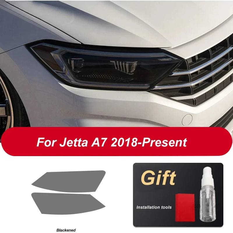 

For Volkswagen Jetta VW MK6 A6 MK7 A7 Headlight Protective Film Restoration Transparent Black TPU Sticker Accessories 2 Pcs Car