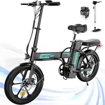 Electric Bike for Adults, E Bike with 36V/12Ah Removable Battery 16&quot;×3.0 Fat Tire Folding Electric Bicycle 500W Motor