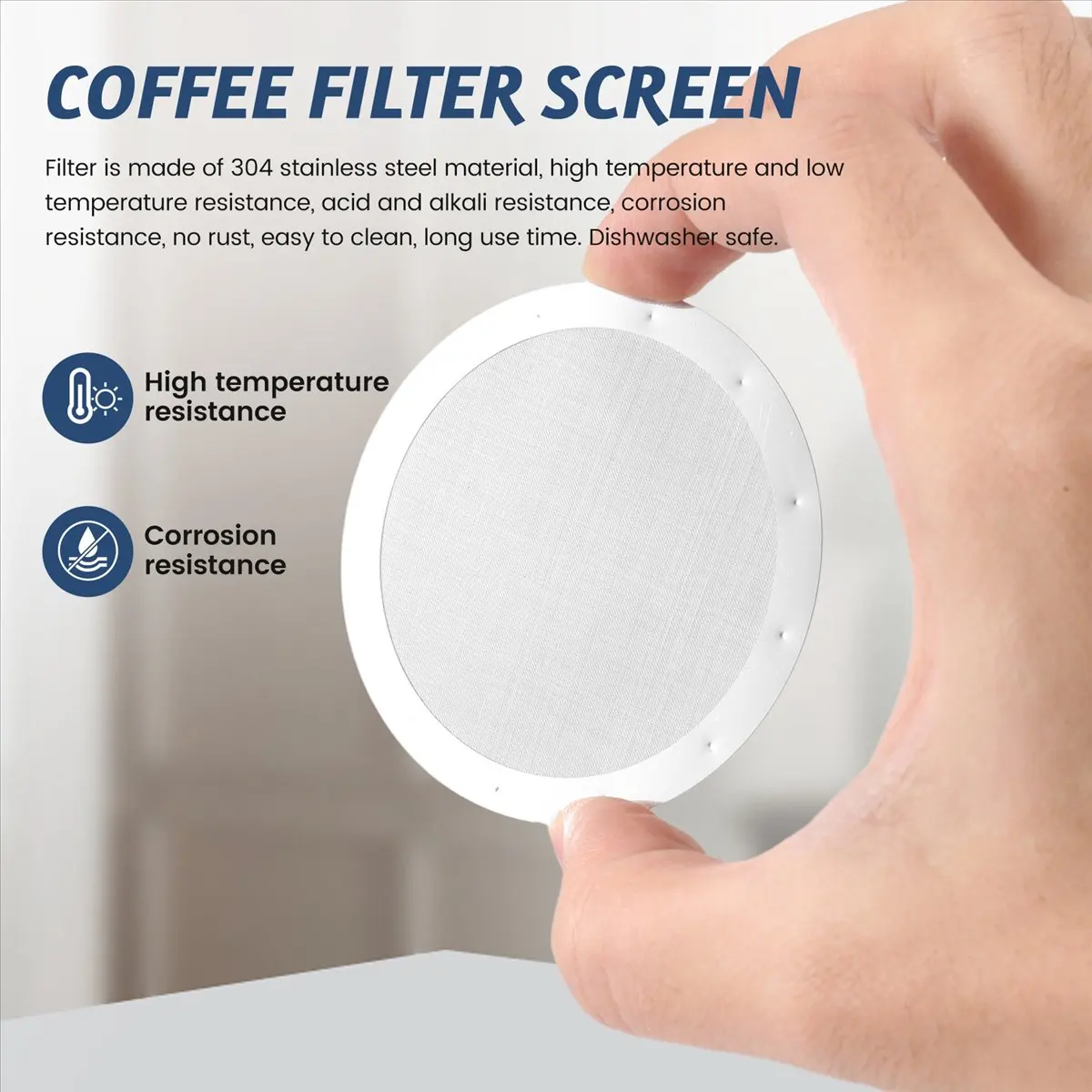 Budget-Friendly 3 Pack Metal Reusable Coffee Filter Mesh for Coffee Maker Espresso Maker, Silver