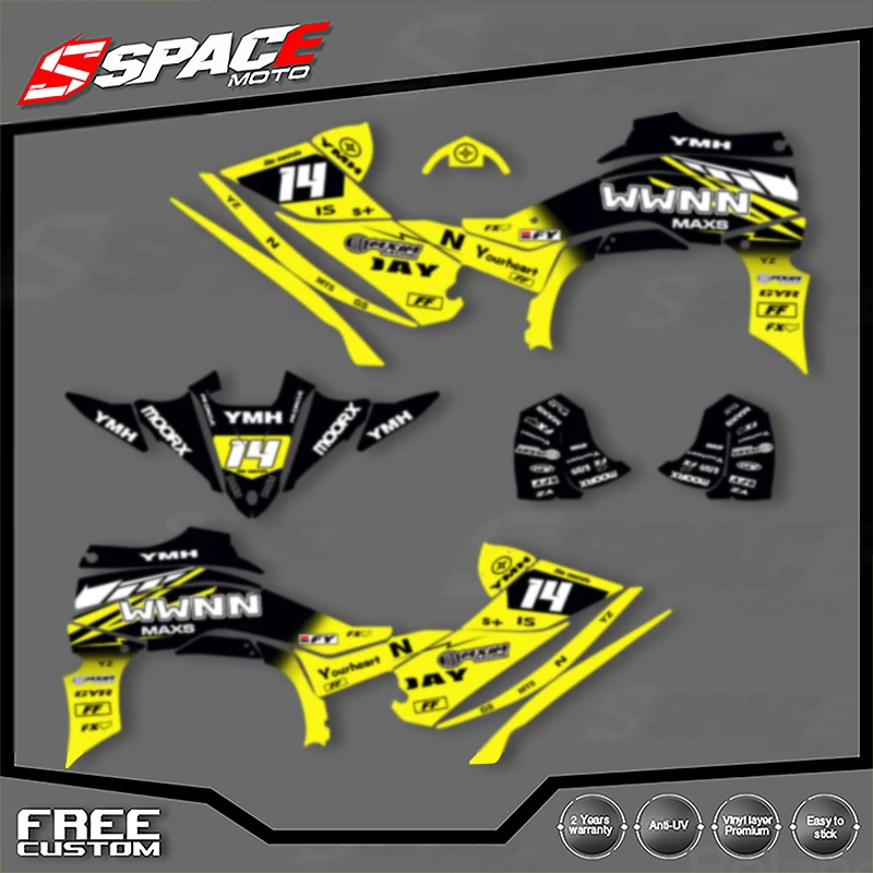 

SPACE Custom Motorcycle Graphics For YAMAHA 2014 2015 2016 2017 2018 2019 2020 2021YFZ450R ATV Decal Stickers Kits 001