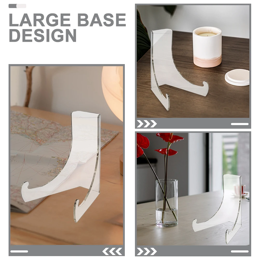 

2Pcs Acrylic Display Stand Sturdy Transparent Holder for Picture Frames Plates Phones Desktop Display Stand Ornament Showcase