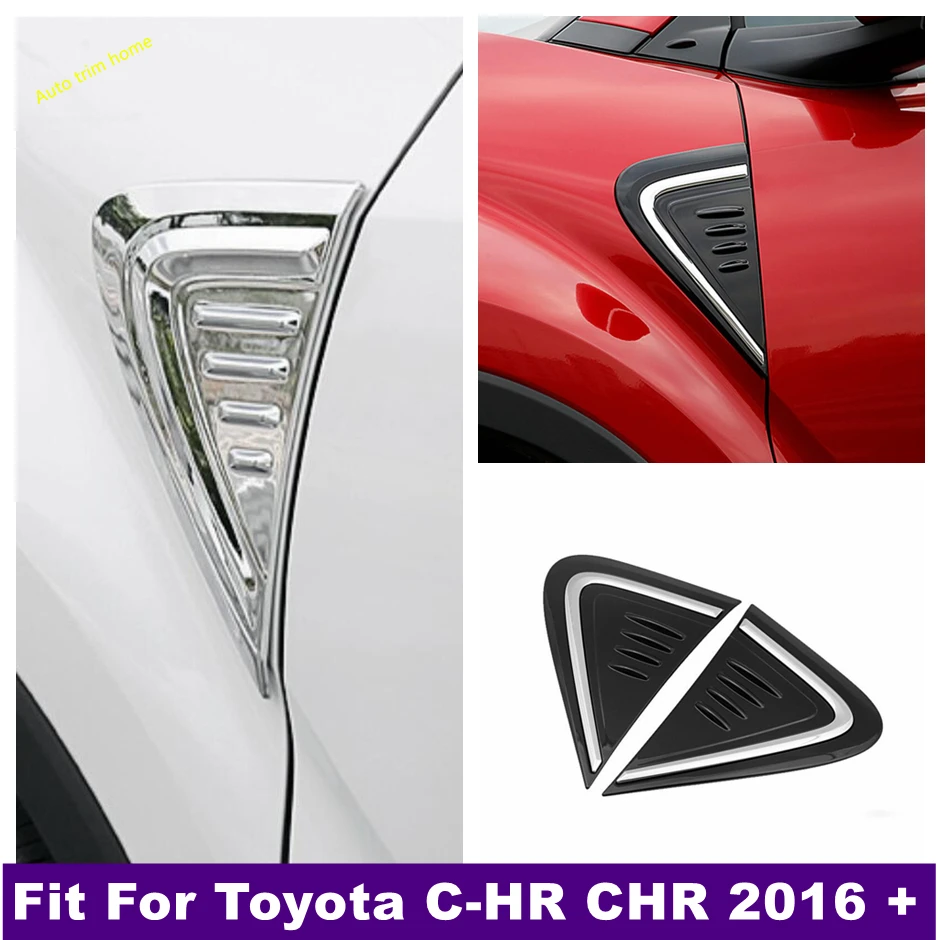 

ABS Chrome Black Leaf Board Decoration On Shark Gills Trim Stickers Cover Fit For Toyota C-HR CHR 2016 - 2022 Car Accessories