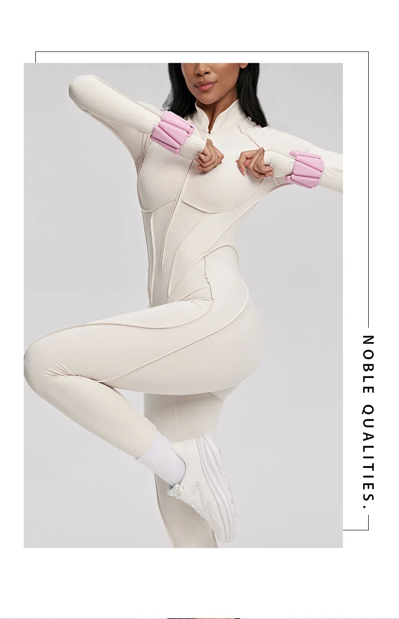 JHJN Schuren Yoga Jumpsuit Uitgeholde Rug Schoonheid Nauwsluitende Fitnesskleding Hoge intensiteit Oefening Jumpsuit Meisje