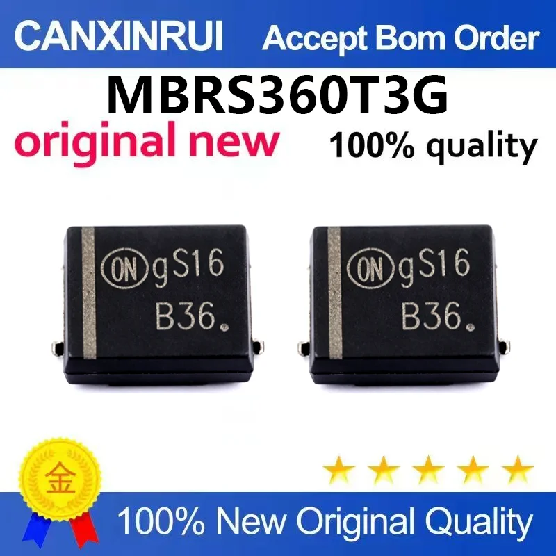 (5pcs-100pcs)Brand new original MBRS360T3G silk screen B36 SMC 60V/3A patch Schottky diode