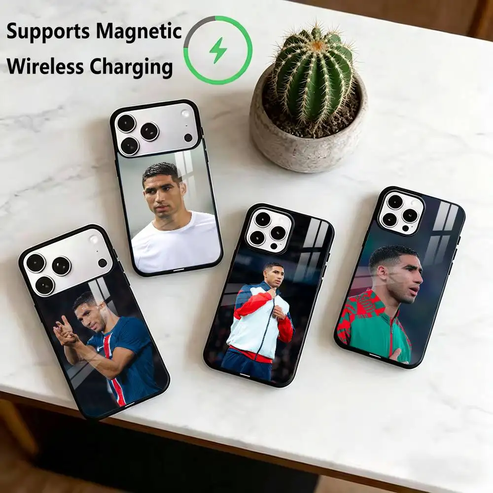 

F-Football S-Sports Achraf Hakimi-I Phone Case For iPhone17,16,15,14,13,12,11Plus,Pro Compatible with magnetic wireless charging