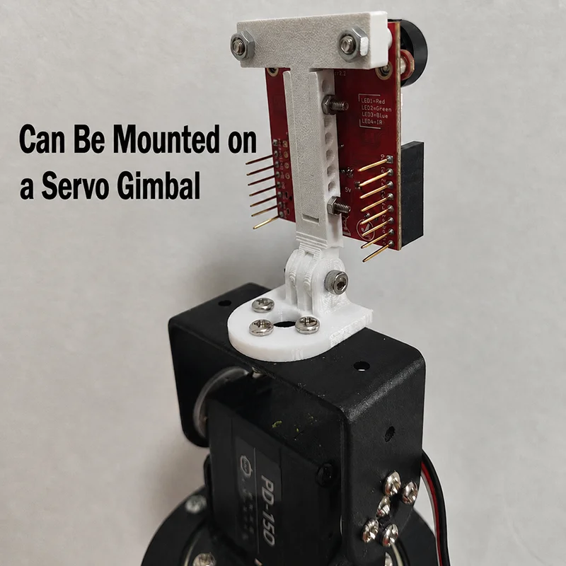 1Set Adjustable Camera Mount Bracket Holder for OpenMV Servo Gimbal Side Plug Cable PLA PETG Tilt Height Dual Base