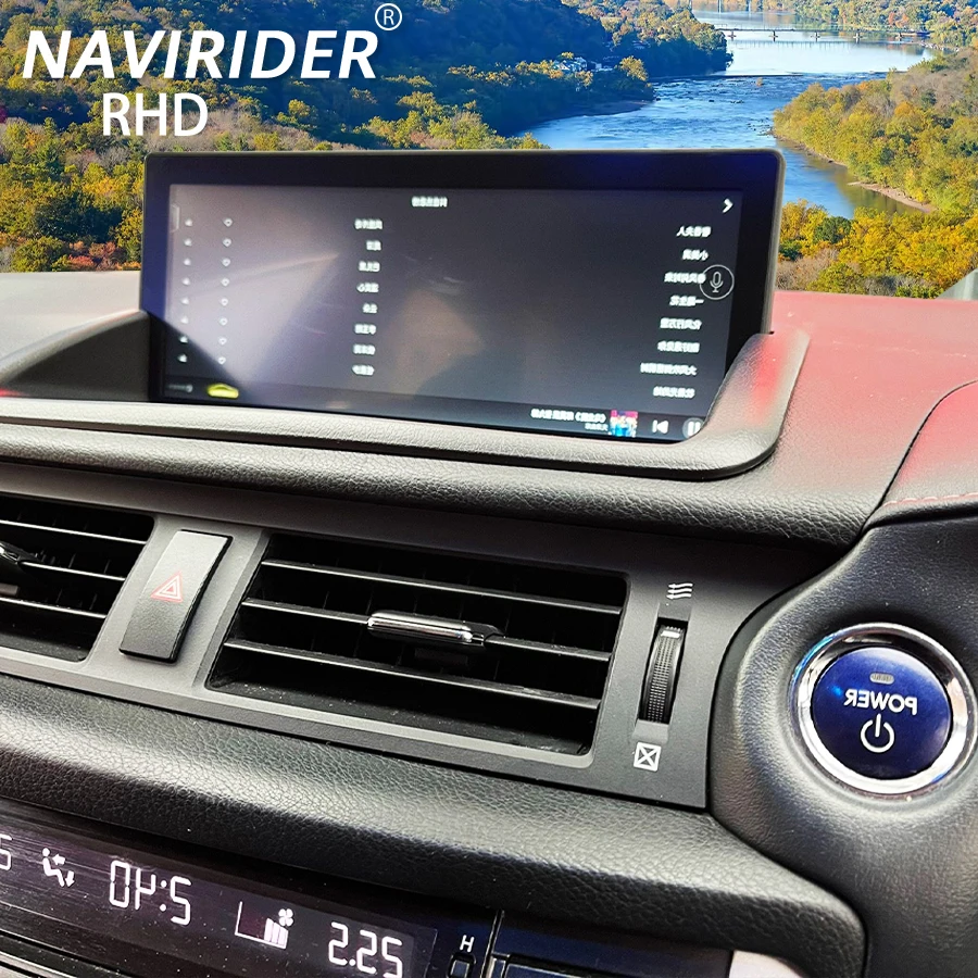 RHD Stereo Screen Android 14 Navirider 10.25'' BT Carplay For Lexus CT CT200 CT200h 2011-2019 Qled Navi Multimedia Video Player