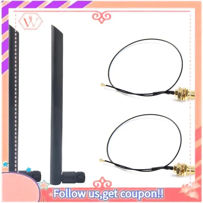 

Upgraded 10X Dual Band 6Dbi Wireless Wifi Antenna RP-SMA+MHF4 Pigtail Cable For AX200 AC9260 NGFF M.2 Wireless Card WIFI Modules